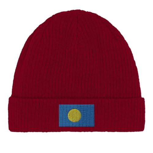 Bonnet en coton drapeau des Palaos bleu et jaune pour adulte