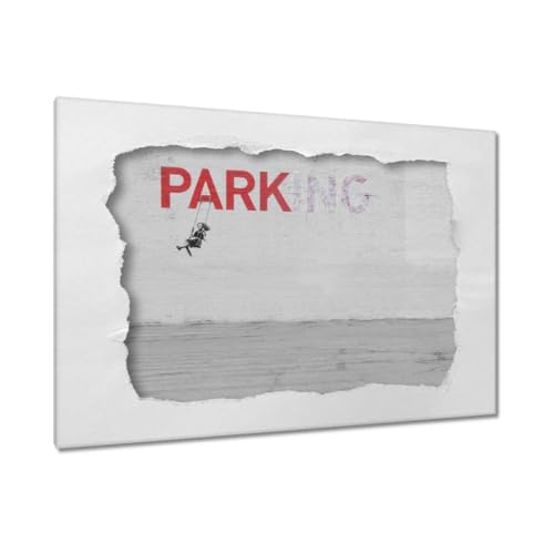 Peinture Banksy Parking toile imprimée 120 x 80 cm grand format décoration murale