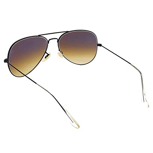 Image of Louis Kouros Armstoner Aviator Classic Trendy 3026 sunglasses | Mirror Lens | 400 UV Protected | For Men's Women's | Medium | 62mm Lens Width