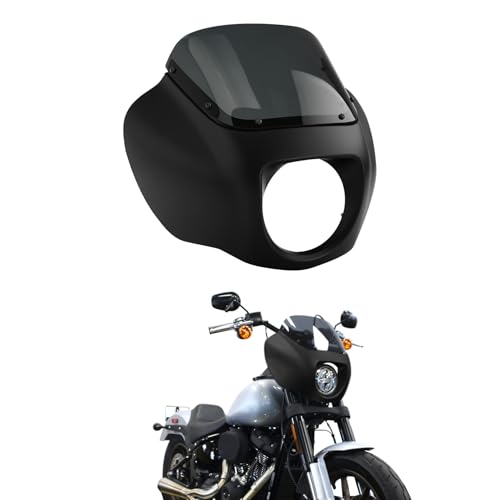 Image of Green-L Front Headlight Quarter Fairing Windshield Fit For Harley Softail Low Rider FXLR S FXLRS 2018-2025 Street Bob FXBB FXBBS 2018-2025 Softail Standard FXST 2020-2024 Black Denim
