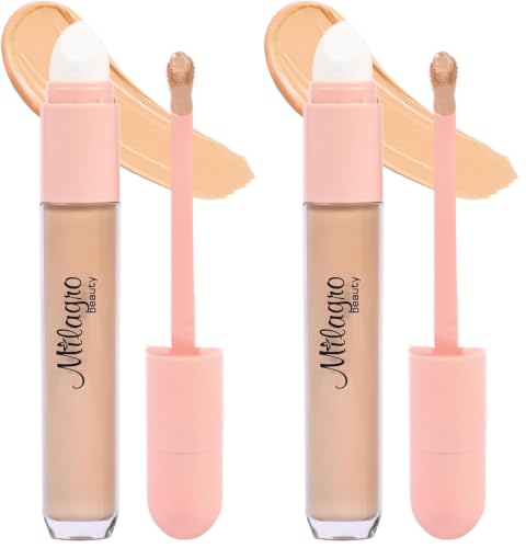 Image of Milagro Beauty Premium Wizard Concealer (6 ml) | Full Coverage, Matte & Poreless, Easily Blendable | Longlasting Creaseless Formula Covers Dark Spots | Highlighting & Contouring | All Skin Type (Rose Beige)