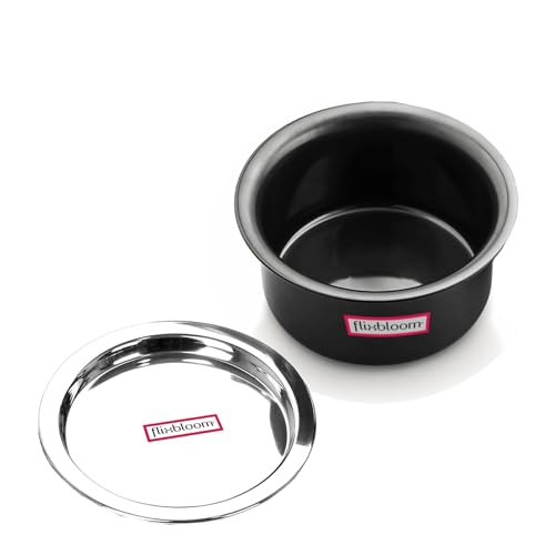 Image of Imperial Black Hard Anodised 3 Litre Induction Base /LPG Gas Stove Friendly Kitchen Cookware Tope /Container /Patila /Tapeli /Bhagona for Cooking & Serving (Tope with Lid, 3 Litre)