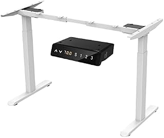 AIMEZO Electric Height Adjustable Standing Desk Frame, Stand Up Desk Capacity Load 120kg with Memory Smart Pannel Collision Protection | White Frame Only