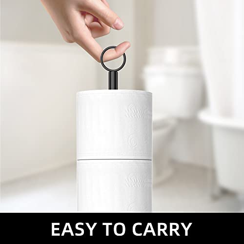 Toiletrolhouderstandaard (met reservefunctie), vrijstaande toiletpapieropslaghouder, roestvrijstalen toiletrolhouderstandaard voor opslag van badkamer- en toiletreserverollen - Image 4