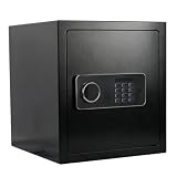 Steel Security Safe Box 1.25 Cubic Feet – Digital Keypad Electronic Lock with Backup Keys, Extra Thick 4mm Door Plate – for Cash, Jewelry, Documents & Valuables – Black, 13"W X 13"D X 14.2"H