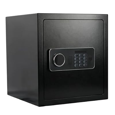 Steel Security Safe Box 1.25 Cubic Feet – Digital Keypad Electronic Lock with Backup Keys, Extra Thick 4mm Door Plate – for Cash, Jewelry, Documents & Valuables – Black, 13"W X 13"D X 14.2"H