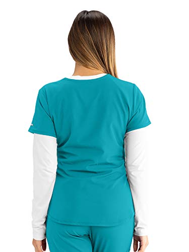 Barco Skechers SK101 Virtual V-Neck Teal Top #TOP28