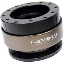 NRG Innovations NRG-SRK-200-1BK Gen 2.0 Steering Wheel Quick Release Adapter 6-Hole, Black Body/Chrome Ring SFI SPEC 42.1, 5" Shorter than standard Quick Release
