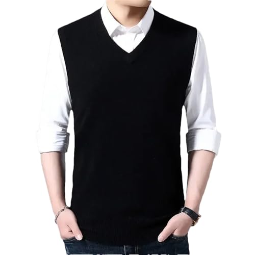 Dcvmvmn 2024 Winter Men's Business V-Neck Knitted Sweater Vest Warm Large Size Loose Sleeveless Vest
