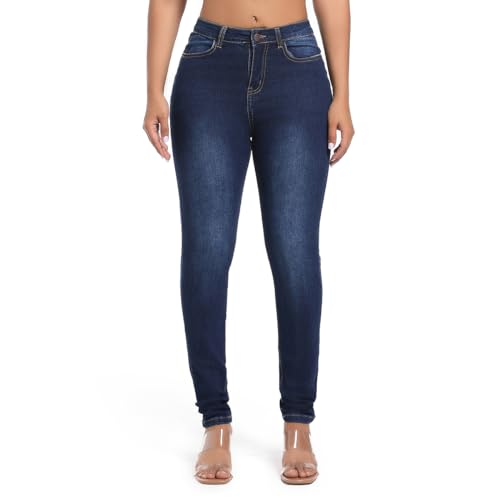 FISCLOSIN Women Classic Butt Lift Sexy Hot Girl Skinny Jeans Stretch Denim Pants,Navy Blue,Medium by FISCLOSIN - Image 3