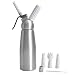 Whipped Cream Dispenser, Aluminum Professional Cream Whipper Maker Large 500ml/1 Pint Capacity Canister with 3 Various Nozzles, 1 Cleaning Brush - N2O Chargers Not Included