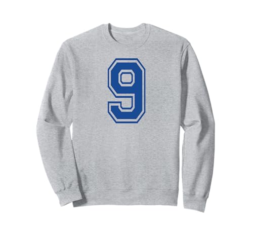 Numero 9 stile sportivo in Felpa blu