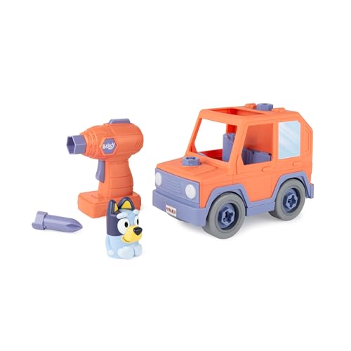 BUILD-A-BUDDY Bluey Car - Buildable Motorized Vehicle for Take Apart Play - Includes Figure and Toy Drill - Officially Licensed Bluey Toys - Kids Gifts and Summer Outdoor Toys- Ages 3 Years and Up