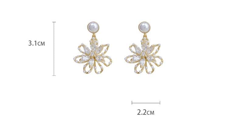 Boucles d'oreilles fleurs argent sterling style chic de bureau