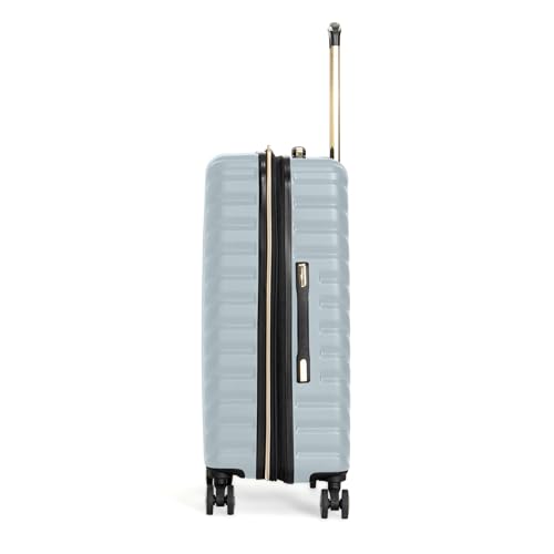 Image of Kenneth Cole REACTION, Slate, 24-Inch Checked, Kenneth Cole Reaction Women's Madison Square Hardside Chevron Expandable Luggage