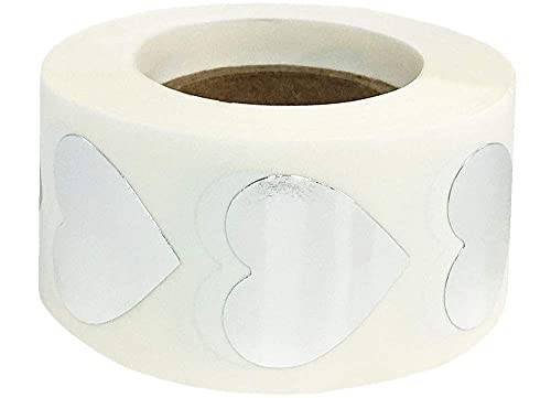 Metallic Silver Heart Stickers Valentine's Day Crafting Scrapbooking 0.75 Inch 500 Adhesive Stickers #TOP3