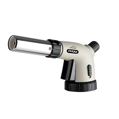 Lacor - 68899 - Cabezal Soplete de Gas Forza, Autoencendido Piezoeléctrico, Regulador de Llama Ajustable, Bloqueo de Seguridad, Sistema 360º, Caramelizar, Gratinar o Dorar, Uso Profesional