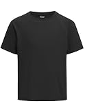 Arshiner Jungen UV Shirt Kinder Kurzarm Badeshirt UPF 50+ Sonnenschutz T-Shirt Sommer Schwimmshirt Rundhals Schnelltrocknend Rash Guard für Strand Pool Schwarz 160/11-12 Jahre
