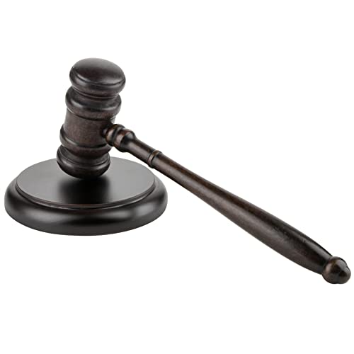 Wooden Gavel And Block Set,Handcrafted Gavel With Round Block,Perfect For Judge Lawyer Student Court Auction Sale,9.8 Inch #TOP30