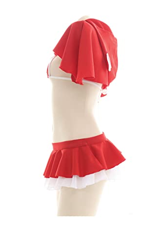 Conjunto de lingerie de Natal sexy roupa de Natal transparente Sleepwewar com capuz Anime cosplay, 3