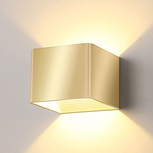 Lampe murale LED 10W dorée luminaire moderne pour couloir et salon