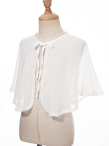 Girls Chiffon Bolero Cardigan Shrugs Kids Sheer Lace-up Shawl Top Flower Girl Communion Party Dress Cover Up Jacket4