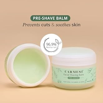 Carmesi Face Shaving Kit | 3 Reusable Face Razors & 1 Pre + Post-Shave Facial Shaving Balm | Instant & Painless Hair Removal | Cooling Effect | No Razor Burns