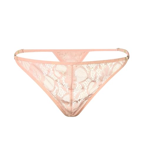 DTODWW Mens Lace G-string Thongs Low Rise Underwear Thongs Adjustable Jockstrapes Stretch Bikini Nightwear