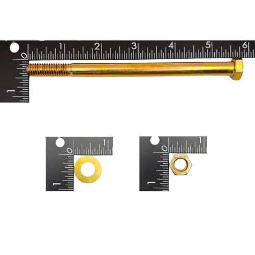 Image of 3 /8 inch-16 x 5-1 /2 inch Grade 8 Bolts (4-Pack) - Heavy-Duty Hex Bolts Includes Flat Washers & Nuts - High-Strength SAE 5.5 inch Coarse Bolts for Automotive, Machinery & Construction
