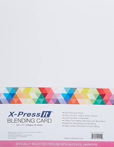 Copic Marker X-Press Blending Card 8.5 x 11-inch 25/Pkg-White, Other, Multicoloured, 1 Count (Pack of 1)