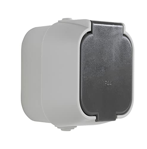 REV Standard, Feuchtraumsteckdose, Aufputz, grau