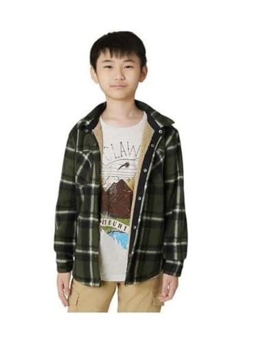 Weatherproof Vintage Youth Boy's Fleece Sherpa Lined Shirt Jacket and T-Shirt Set