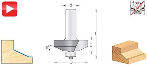 Amana Tool - (54116) Carbide Tipped Traditional Raised Panel 25 Deg x 1-5/8 Dia x 1/2 Shank
