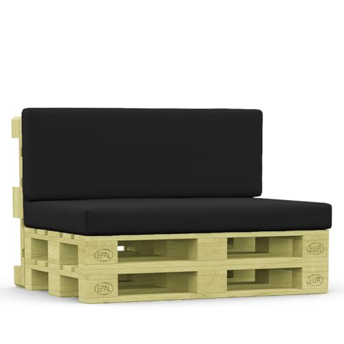 Brillars Euro Palette Back Cushion, Water Resistant, 120x40x5cm, Black