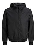 Kapuze mit Kordelstopper JACK & JONES Male Jacke Bomber-inspirierte LBlack