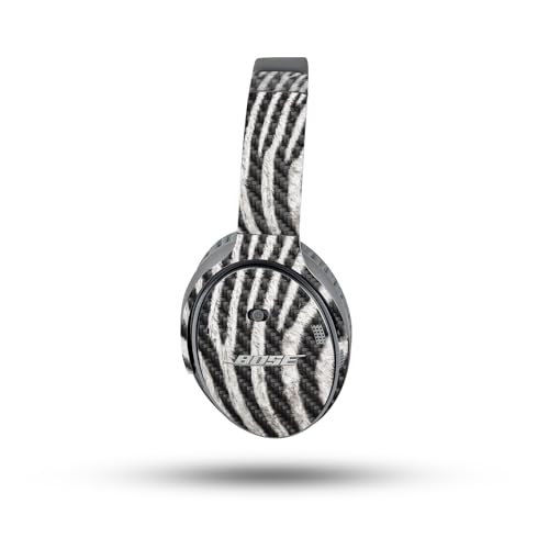 Image of MightySkins Carbon Fiber Skin Compatible with Bose QuietComfort 35 II Headphones - Zebra Closeup | Protective, Durable Textured Carbon Fiber Finish | Easy to Apply