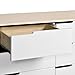 Babyletto Hudson 6-Drawer Assembled Double Dresser in Washed Natural and White, Greenguard Gold Certified