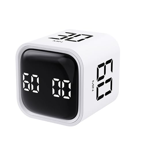 Image of Rotating Pomodoro Timer 5,10,30, 60 Minutes Preset,Desk Productivity Flip Timer, Visual Cube Countdown Stopwatch,Custom Modes /Vibration /High /Low Volume,ADHD Timers, for Study, Work, School, Kitchen
