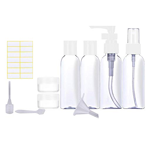 Preisvergleich Produktbild SURMTO Reiseflaschen Set Kosmetik Container - Reise-Flaschen Behälter mit Handgepäck, Nachfüllbare Leere ReiseFlaschen Kosmetikflaschen Set Transparente Reiseflasche Kosmetiktasche für Shampoo Spülung