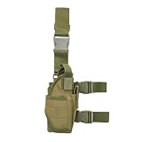 Fondina per pistola per coscia, nera, tattica, per pistole, militare, marsupio, sport, coscia, borsa per uomo, donna, moto, escursionismo, attività all'aperto, caccia, campeggio (Verde)
