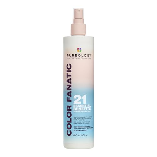 Pureology Color Fanatic Multi-Tasking Leave-In Spray 21 Benefits for All Hair Types Heat Protection Detangling & Frizz Control Infused with Coconut & Camellia Oils Color Safe Vegan 13.5 Fl Oz