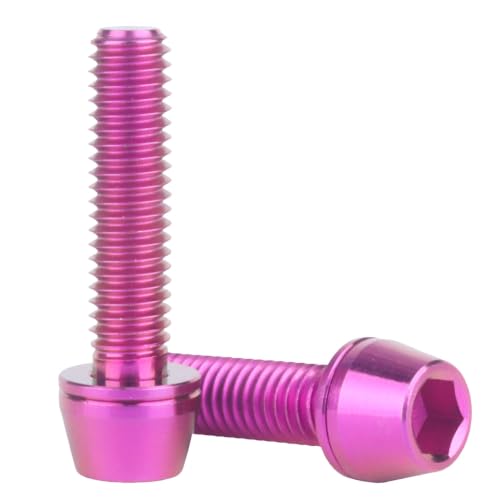 Image of 4Pcs Titanium Bolt M6x25mm Allen Hex with Washers Screw (Purple) | Grade 5 Titanium Bolt,Corrosion Resistant,High Strength to Weight,Non Magnetic,Lightweight Construction