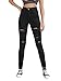 SweatyRocks Women's Casual High Waist Ripped Skinny Jeans Distressed Denim Pants