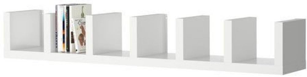 IKEA Lack Wall Shelf Unit installed horizontally, holding books and small decorative items.