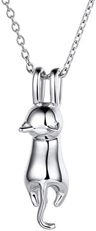 ChicSilver Lovely Cat Animal Necklace for Women Hypoallergenic 925 Sterling Silver Cat Pendant Necklace Fashion Jewelry