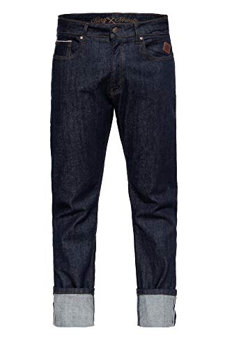 King Kerosin Herren Basic 5-Pocket Vintage Selvedge Jeans Baumwolle Stretch Straight Fit Robin