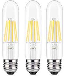 T10 LED Filament Bulb Tubular Light Bulb,6W Dimmable Tubular LED Bulbs, 60W Equivalent, 2700K Soft Warm White, E27 Screw