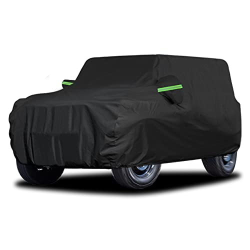 Image of Car Cover for Bronco 2021-2022 4 Door 210D Waterproof 6 Layers Car Cover Custom All Weather Protection for Automobiles Indoor Outdoor Full Cover Fit up SUV ORV to 198 inch x 86 inch x 78 inch, Black