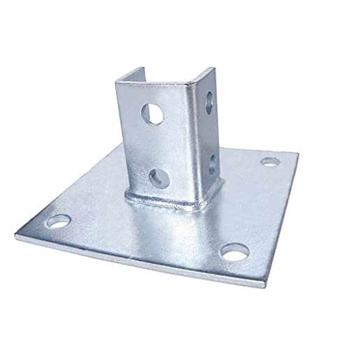 Skelang Post Base, 4 Holes Square Mount for 1-5/8” Single Strut Channel - Thumbnail 4