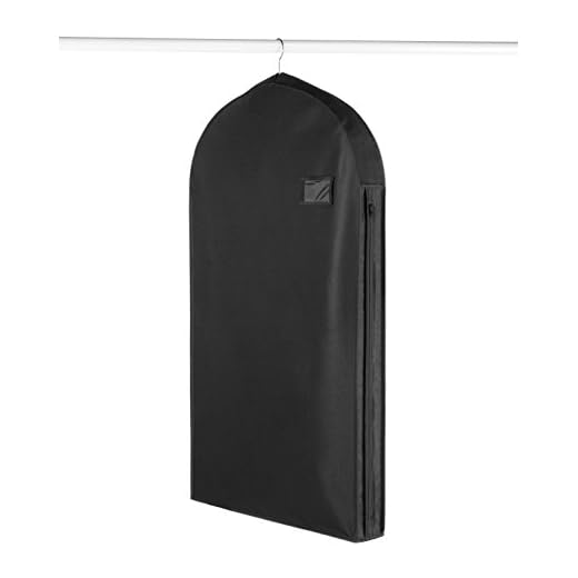 Whitmor Bolsa de terno de luxo com zíper, preta